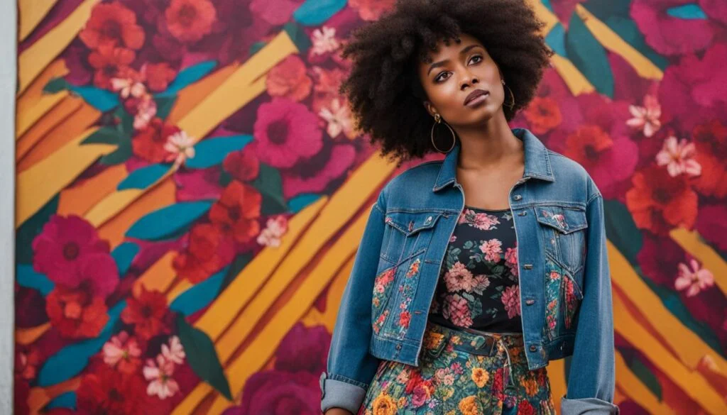 graphic tee and jean jacket