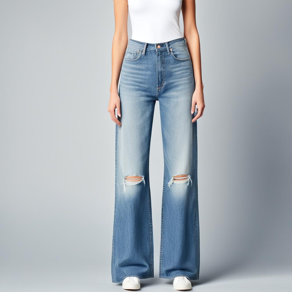 vintage style wide-leg jeans