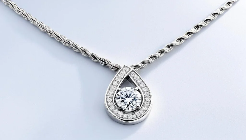 Stylish White Gold Necklace with Pendant