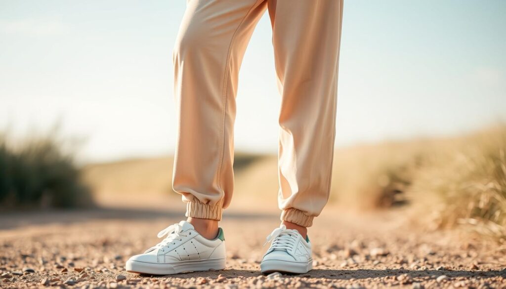 Footwear options for cotton lounge pants