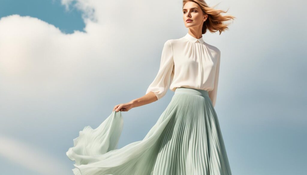 Midi pleated skirt