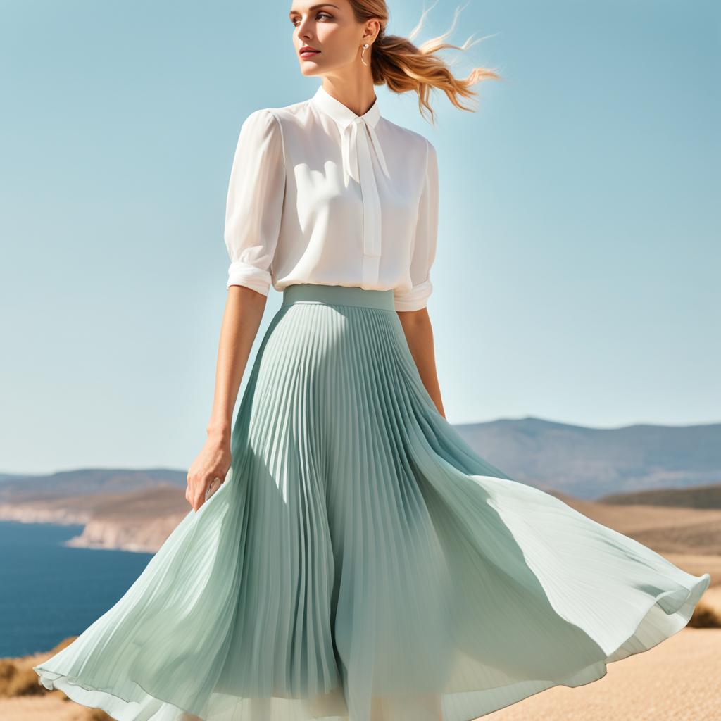 Pleated maxi skirt elegance