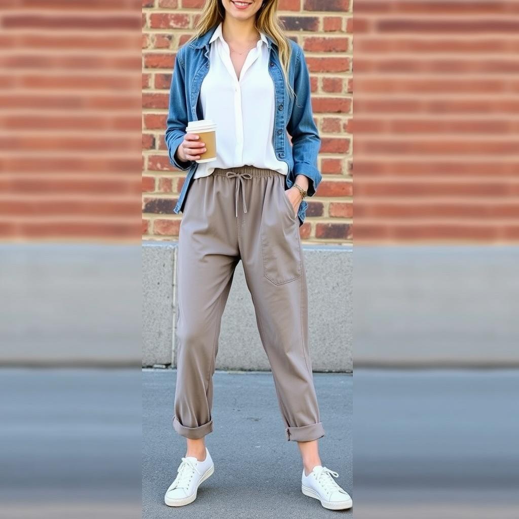 Styled cotton lounge pants for semi-casual events