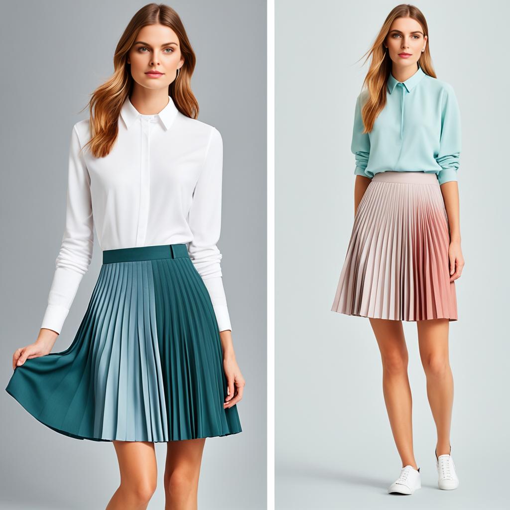 Types of pleats in ladies pleated skirts