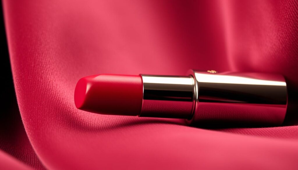 Bold red lipstick statement