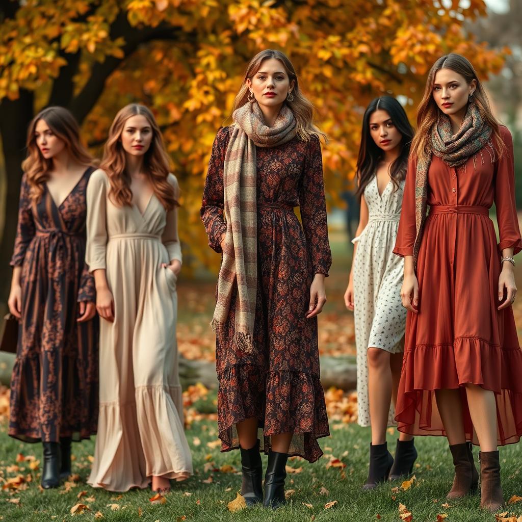 Fall woman dress lengths