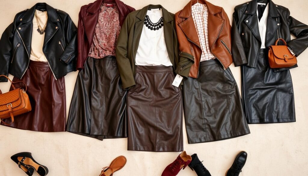 Accessorizing leather skirt styles