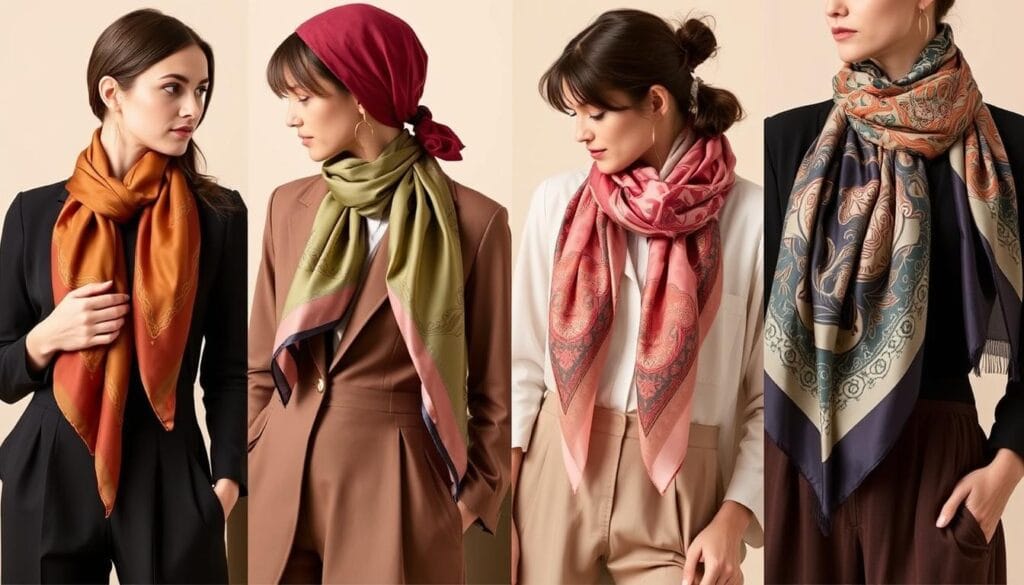 Silk scarf accessorizing