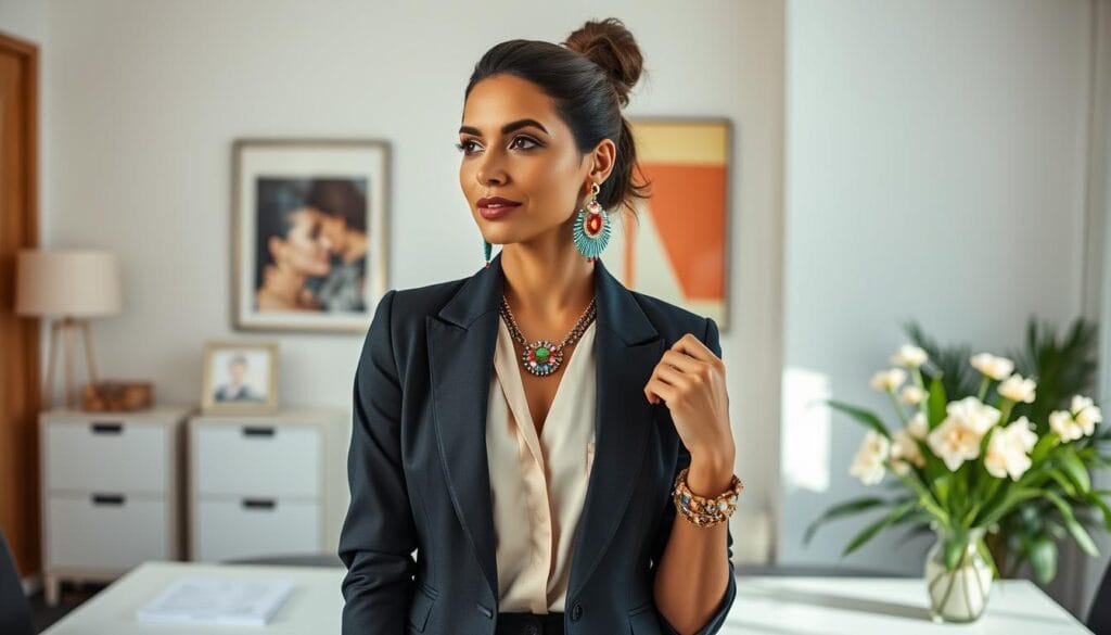 Statement jewelry for stylish office looks