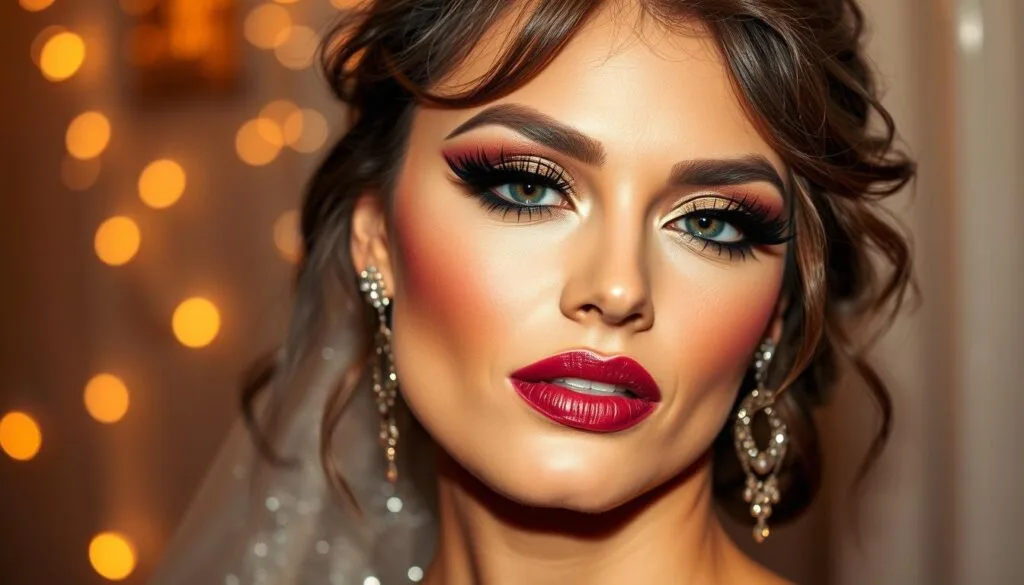 glamorous evening makeup for medium skin tones