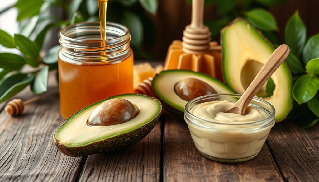 homemade avocado and honey hair mask