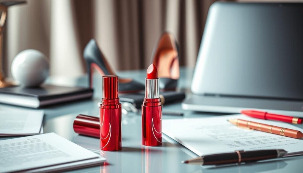 classic red lipstick for the office