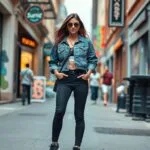 cropped denim jackets street style look