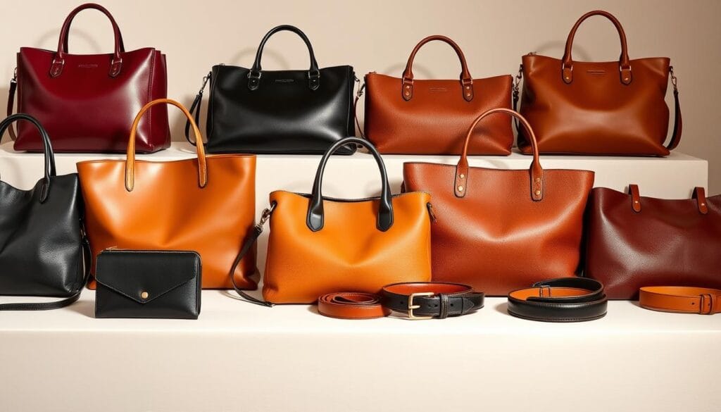 leather handbags and vegan leather accessories