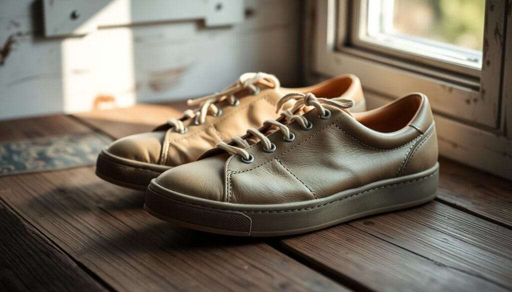 leather sneakers aging gracefully