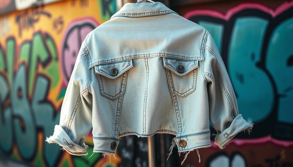 light-wash denim cropped jacket