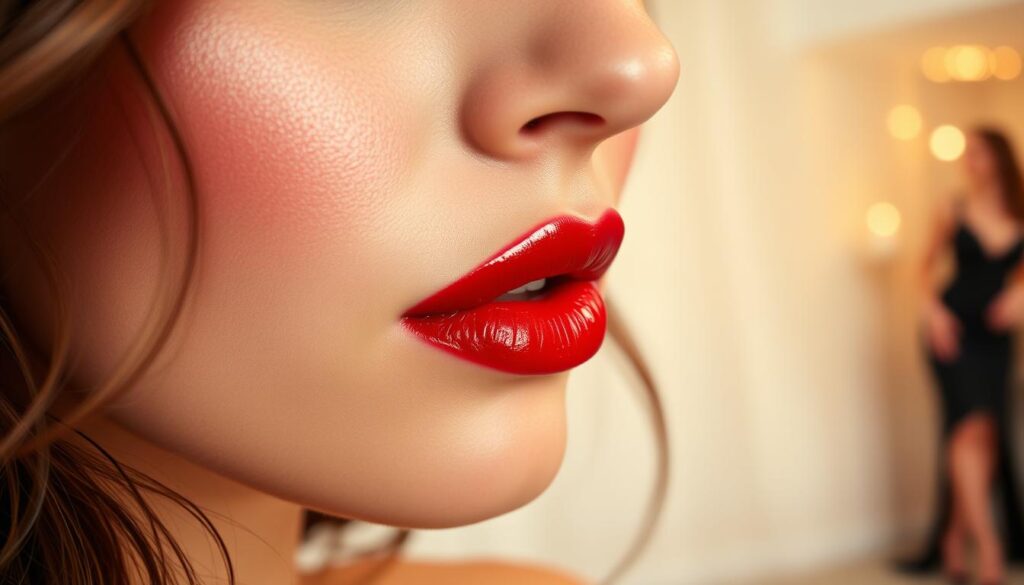 red lip glam