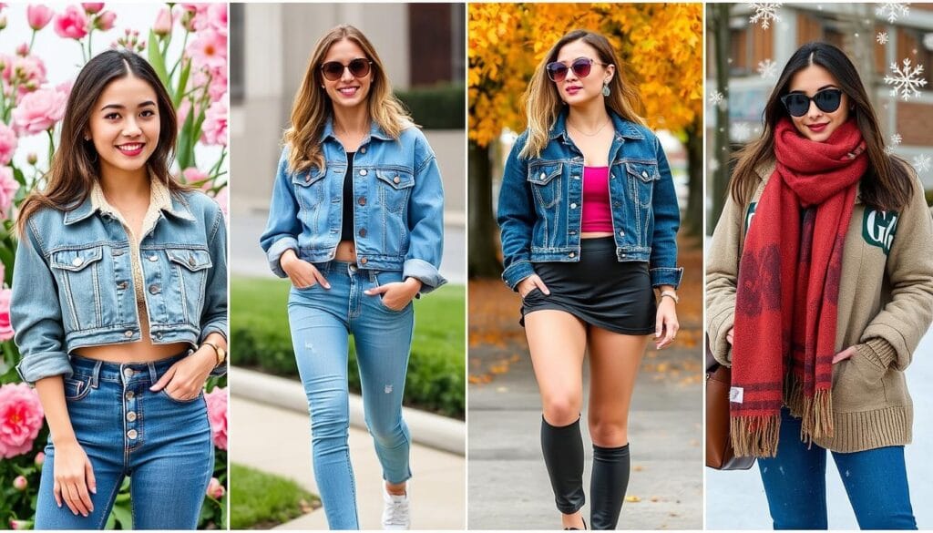 seasonal fashion cropped denim jackets