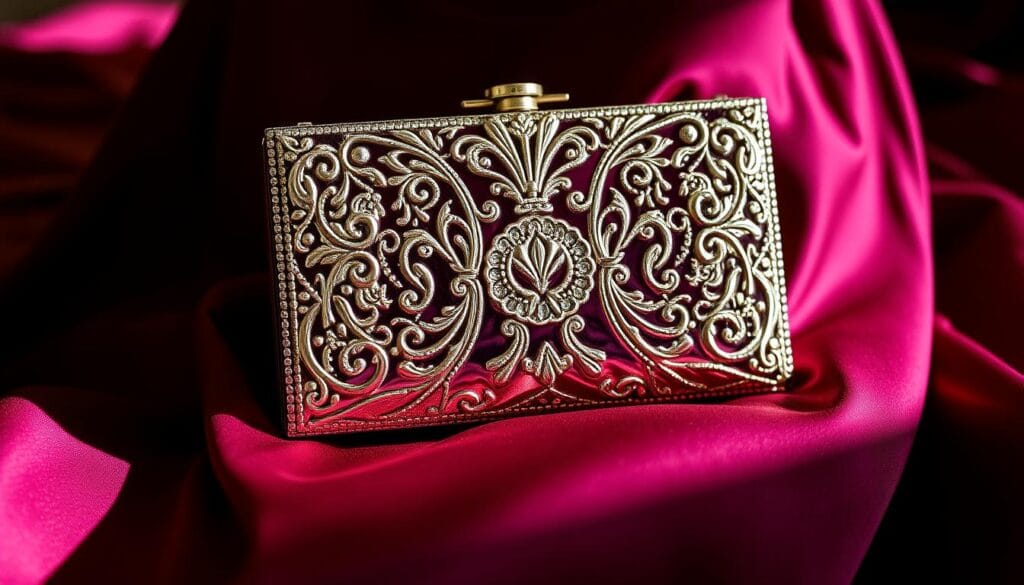 glamorous metal clutch