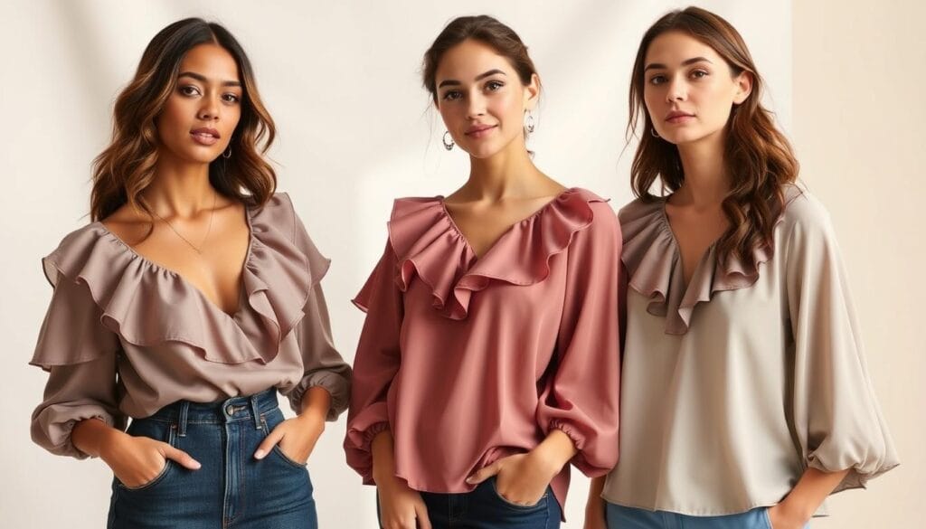 women's ruffle tops